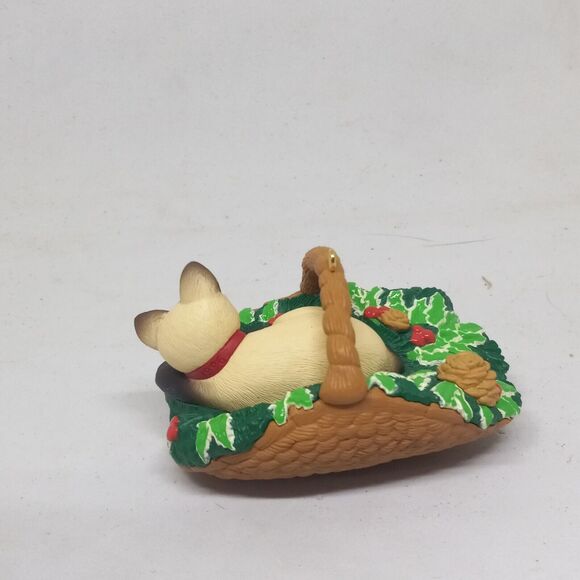 Vintage Hallmark Keepsake Cat Naps #3 Ornament-Dill Rhodes-Siamese Kitten-1996 - Picture 3 of 8